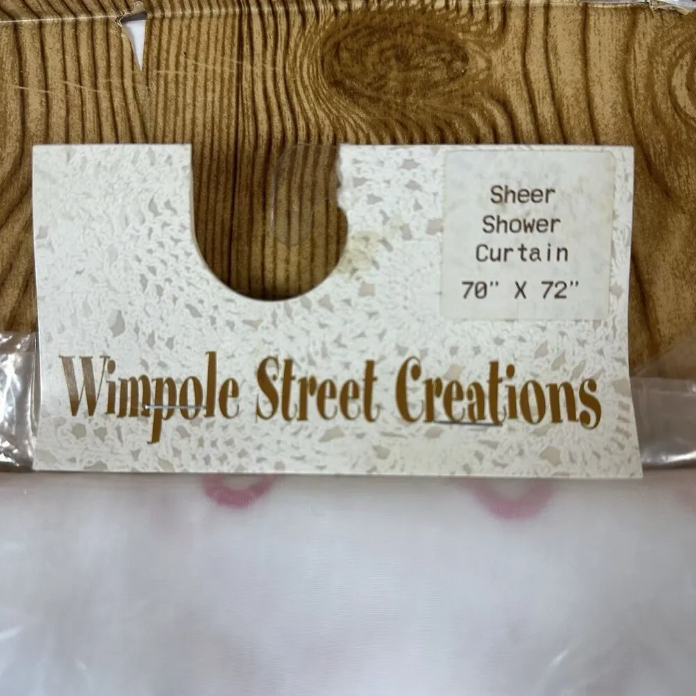Wimpole Street Creations Sheer Shower‎ Curtain 70x72” New Oldstock
